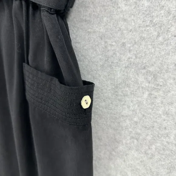 Elevenses Jumpsuit Womens 2 Black Anthropologie Sable Romper Cropped Wide Leg - Picture 5 of 11